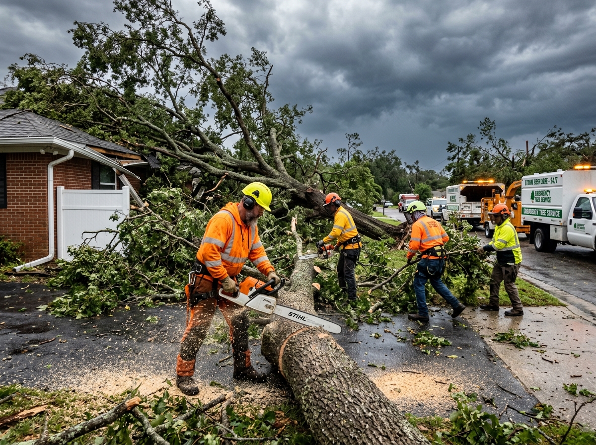 Emergency storm damage cleanup