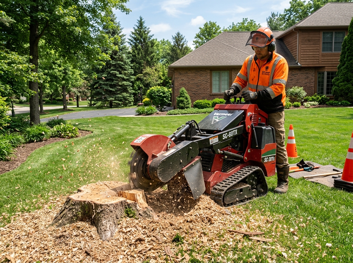 Stump grinding service